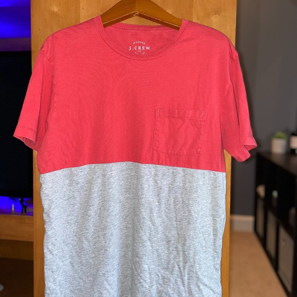 Men's Medium J. Crew Cotton Color-Block Pocket T-Shirt